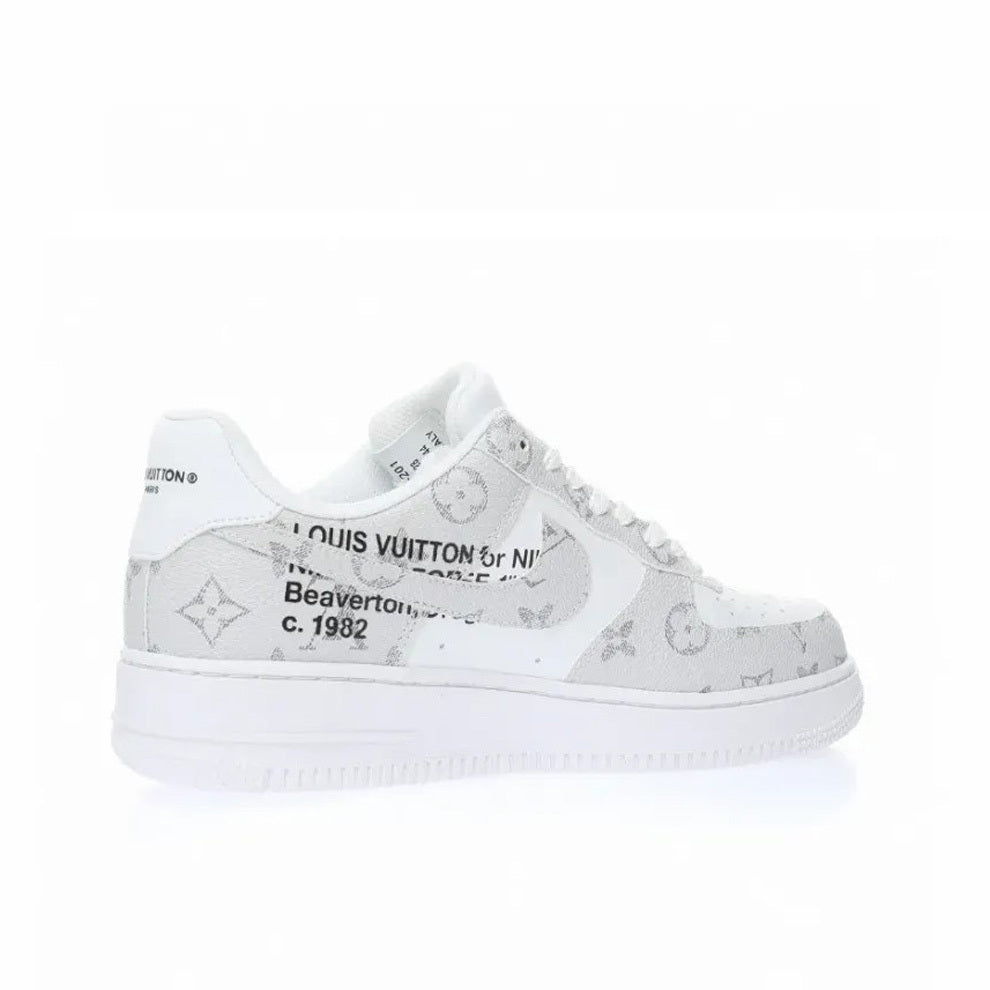 【Not Released in Europe/America】Extremely Hard to Obtain LOUIS VUITTON X NIKE AIR FORCE 1 White Grey【Cash on Delivery】