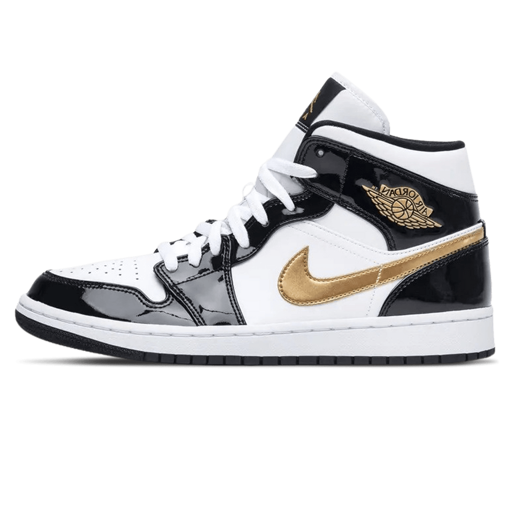 Air Jordan 1 Mid Patent 'Black Gold'