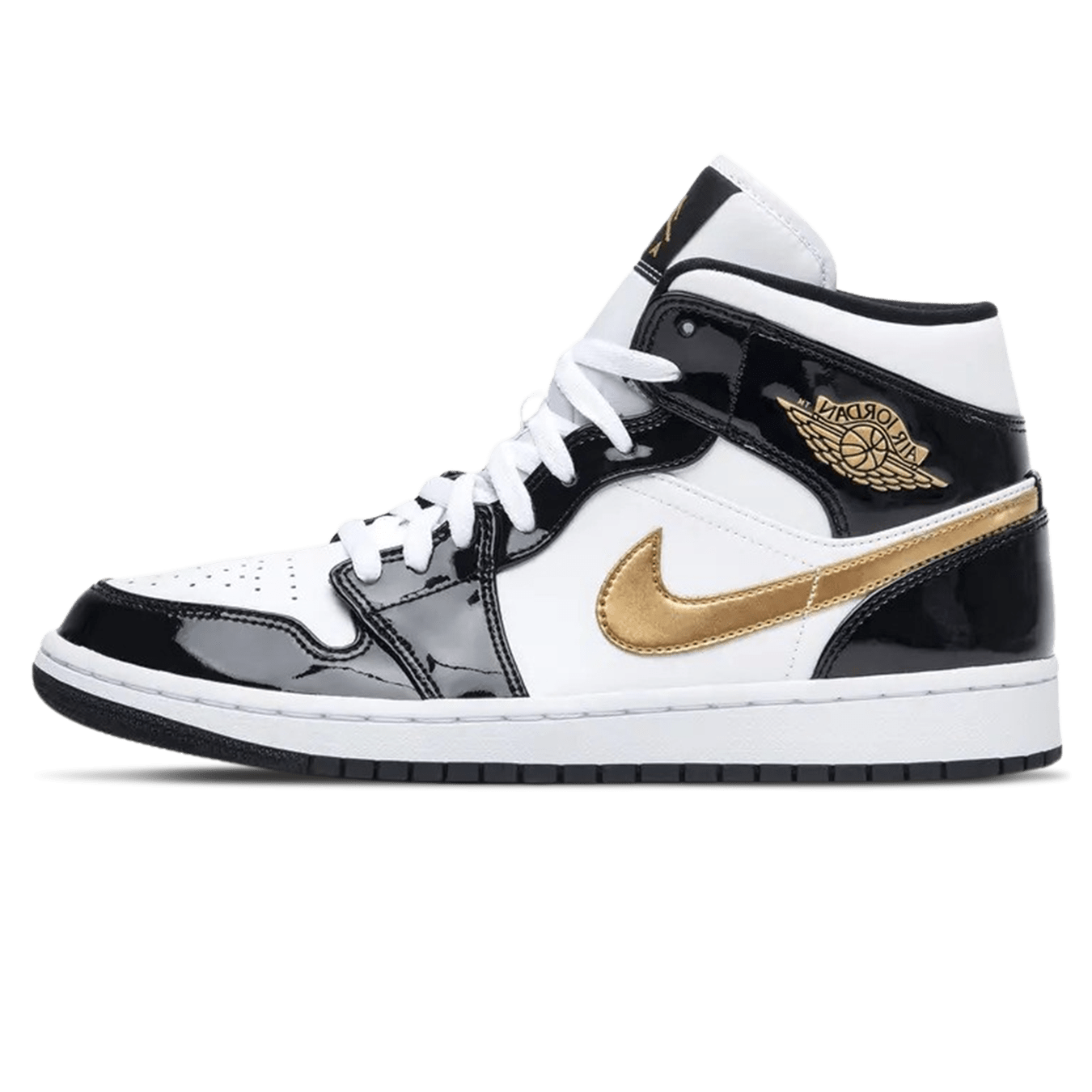 Air Jordan 1 Mid Patent 'Black Gold'