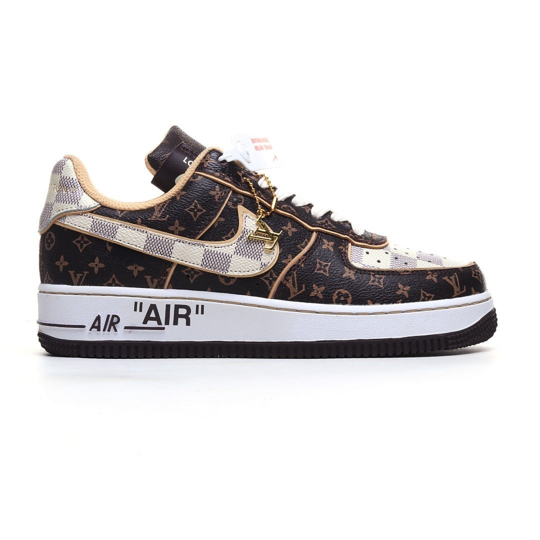 Limited Edition LOUIS VUITTON X NIKE AIR FORCE 1 07 Mid-Cut Sneakers【Cash on Delivery】
