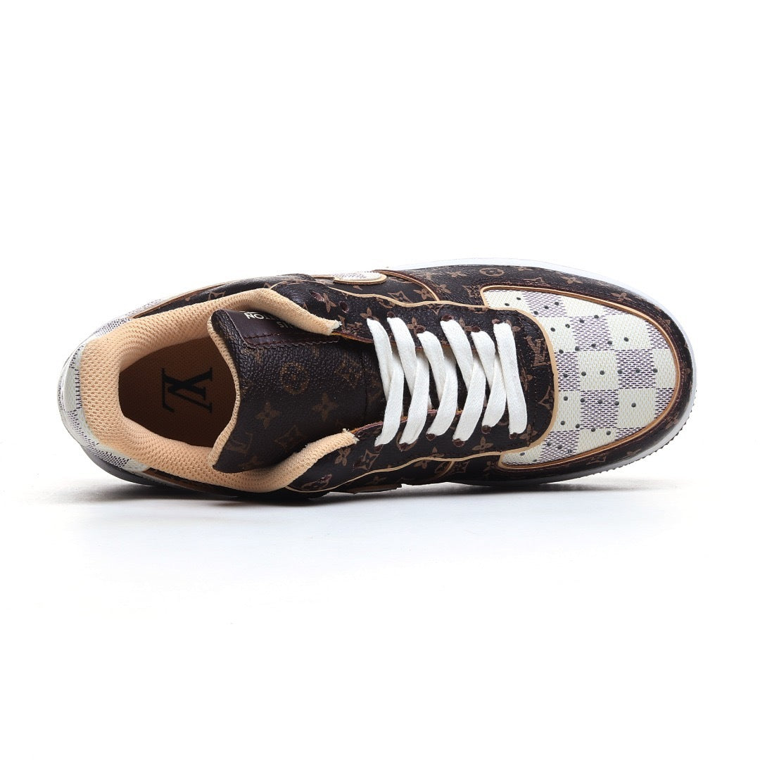 Limited Edition LOUIS VUITTON X NIKE AIR FORCE 1 07 Mid-Cut Sneakers【Cash on Delivery】