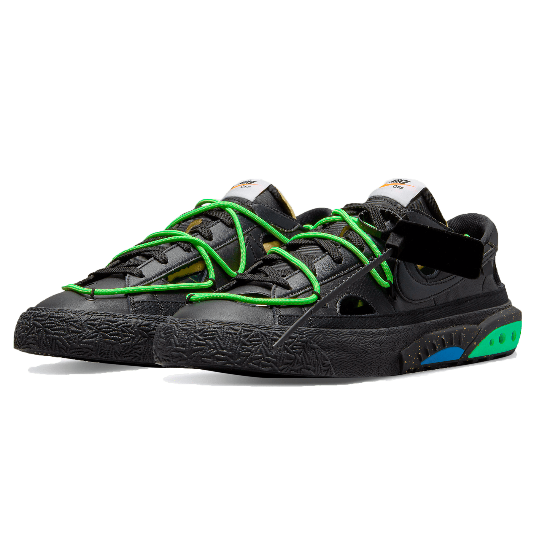 Off-White x Nike Blazer Low 'Black Electro Green'
