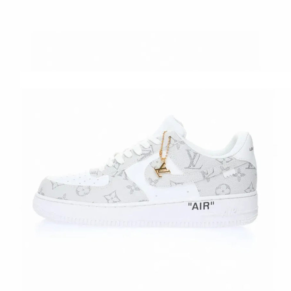 【Not Released in Europe/America】Extremely Hard to Obtain LOUIS VUITTON X NIKE AIR FORCE 1 White Grey【Cash on Delivery】